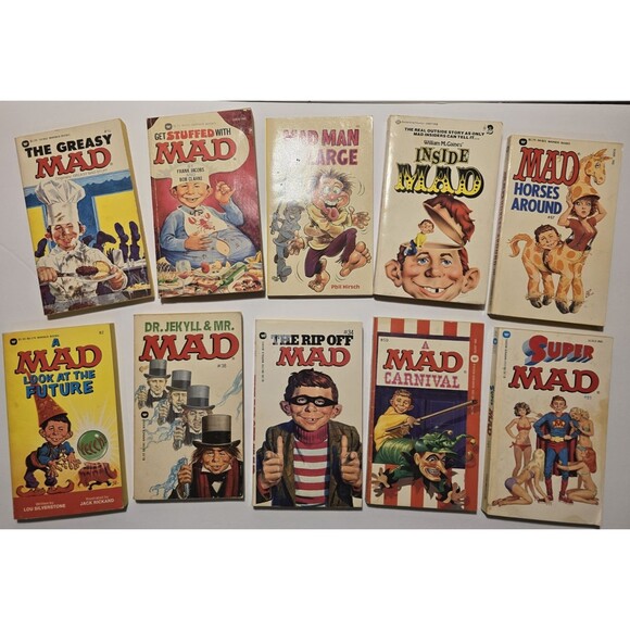 MAD Books Bundle Set Of 10 Books-Rare-Vintage-MAD-Humor-Comics (MB01) - Picture 1 of 12